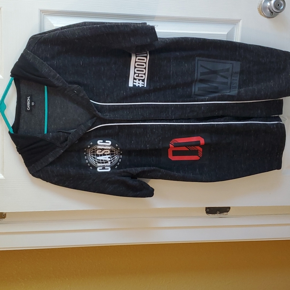 over clothes button down with hood